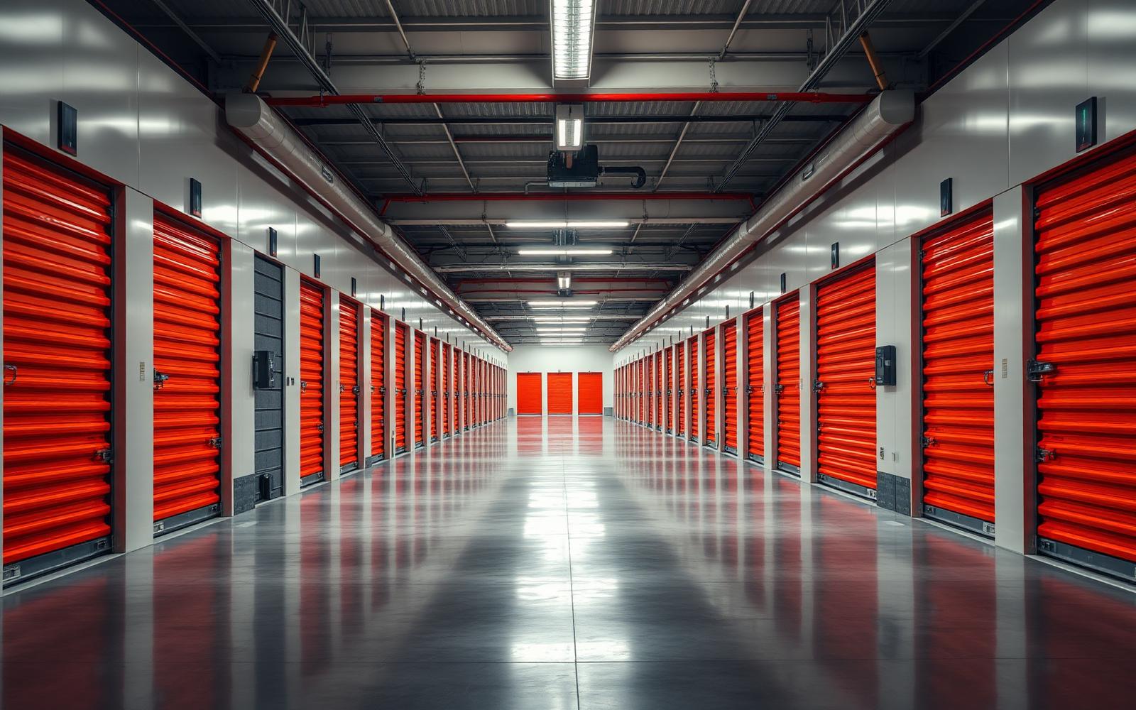 Climate-controlled storage facility interior